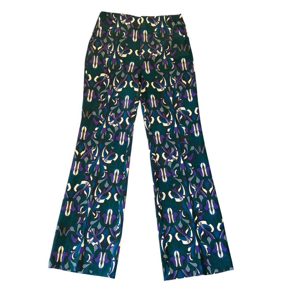 MNG Mango Pantalon 312 Hailey Straight Leg Trouser Pants in 70s Retro Print Sz 8 - Picture 2 of 14